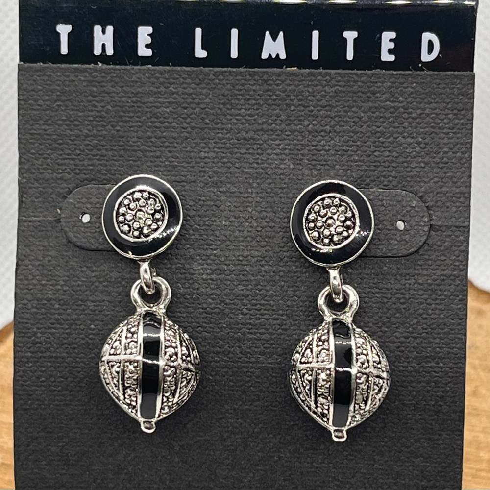 The Limited Silver Tone Earrings Circle & Ball Stud Dangle Surgical Steel Posts
